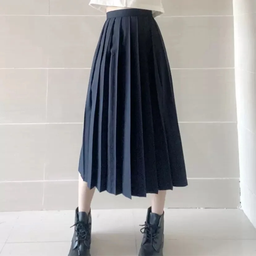 Japanese school uniform girls plus size Jk suit red tie white three basic sailor uniform women's long skirt suit Japanese school uniform japanese schoolgirl skirt