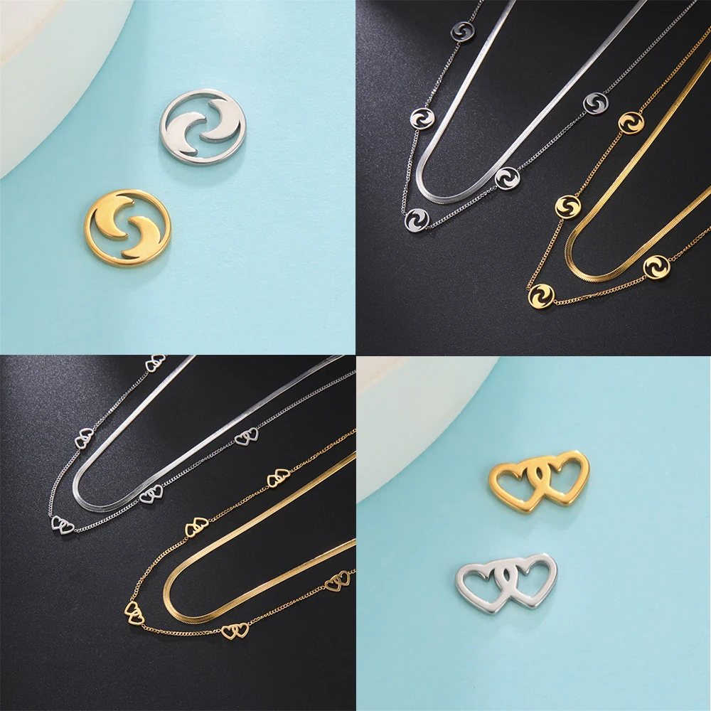 10 teile/los Großhandel Edelstahl Charms Für Schmuck Machen Erkenntnisse Daisy Tier Mond Winzige Anhänger Halskette DIY Zubehör – Detail 10