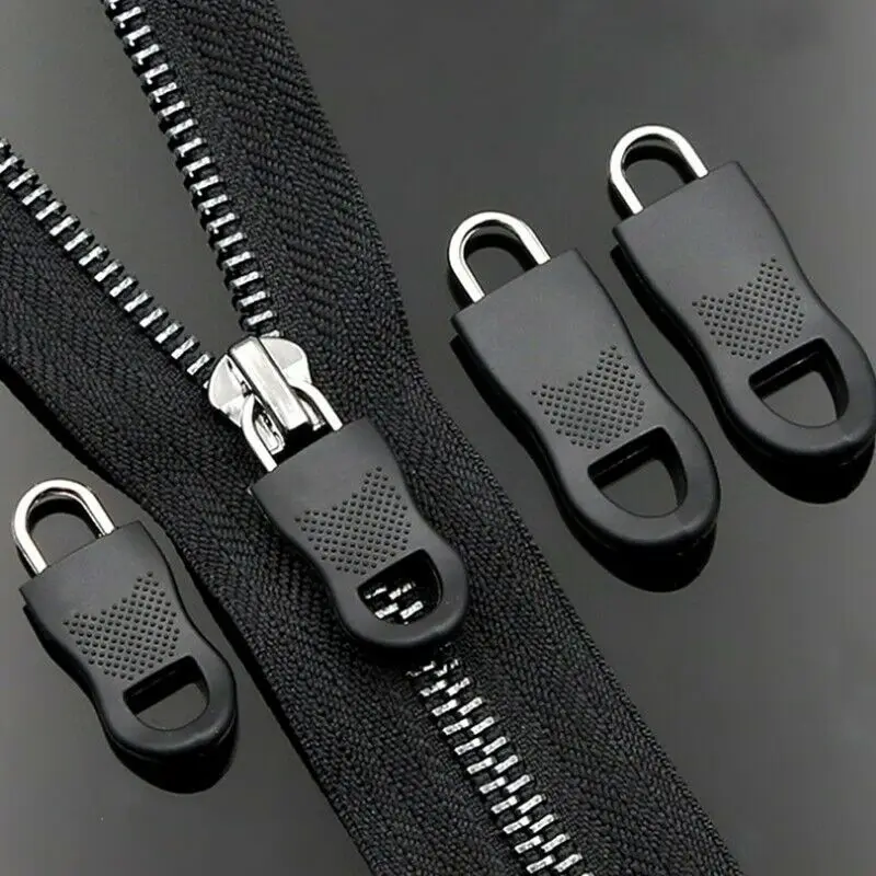 Detachable Metal Zipper Pull Zipper Repair Kit Tags Zip Fixer for Clothes Black Puller Slider for Home Bag Suitcase Cloth