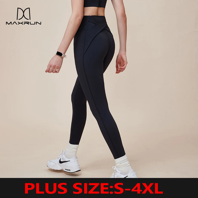 

MaxrunPro Women's Yoga Pants Plus Size Seamless High Waisted Waist Cross Lifts Hip Elastic Quick Drying Pilates Fitness Leggings