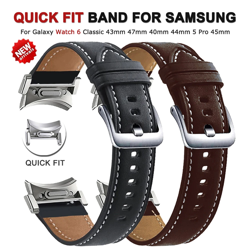 

Ремешок из натуральной кожи для Samsung Galaxy Watch 6 Classic 47 мм 43 мм 6/5/4 40 мм 44 мм 5Pro 45 мм
