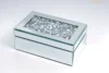 Silver Crushed Diamond Glass Mirrored Jewelry Box Organizer Women Trinket Drawers Organiser Boxes Makeup Container Dressing Tabl 3