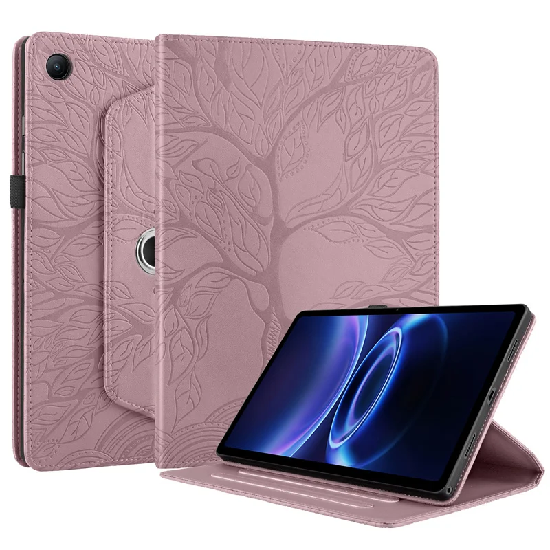360° Rotating Embossed Protective Tablet Cover - Soft TPU & PU Case