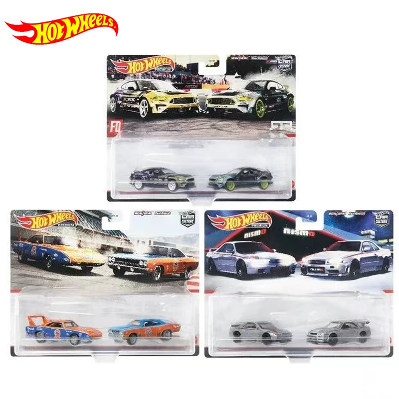 

Original Hot Wheels Premium Car Culture 2 Pcak Diecast 1/64 Voiture Nissan Ford Mercedes Benz Boy Toy for Children Birthday Gift