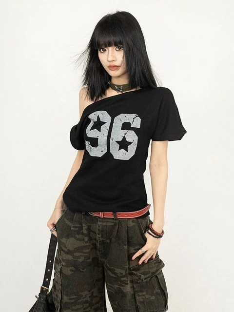 Streetwear Oversized T-shirt Summer Vintage Print Casual Off