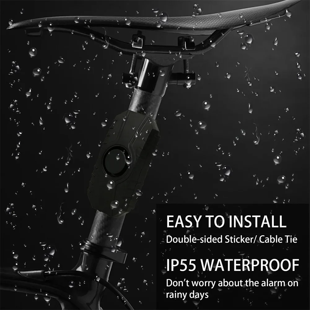 Wireless Bicycle Vibration Alarm USB Charge Waterproof Motorcycle Electric Bike Alarm Remote Control Anti-theft Security Sensor