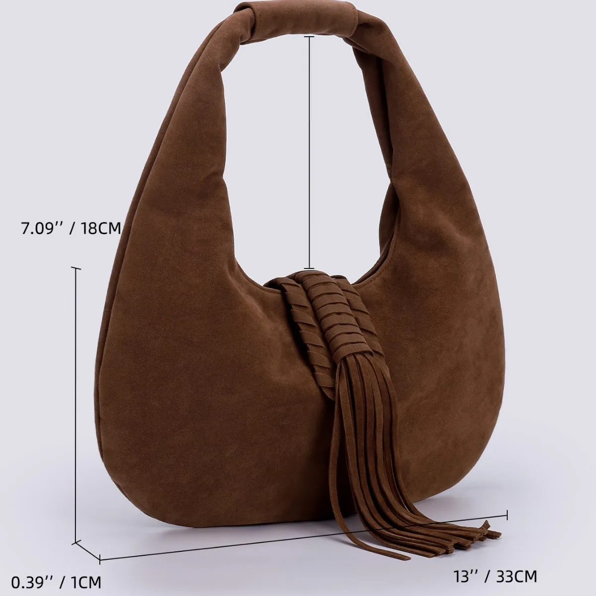 Vintage Large Capacity Underarm Bag Women's Tassel Handbag 2025 New Versatile Single Shoulder Crossbody Bag Commuting Tote Bag