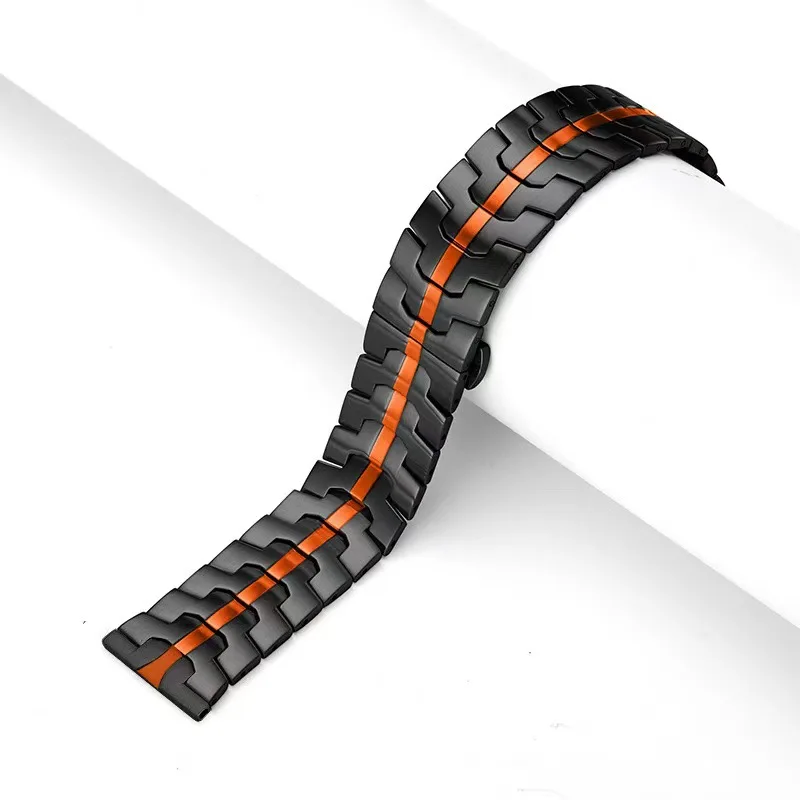 Elegant Stainless Steel Smartwatch Band, 20mm/22mm Adjustable Metal Bracelet