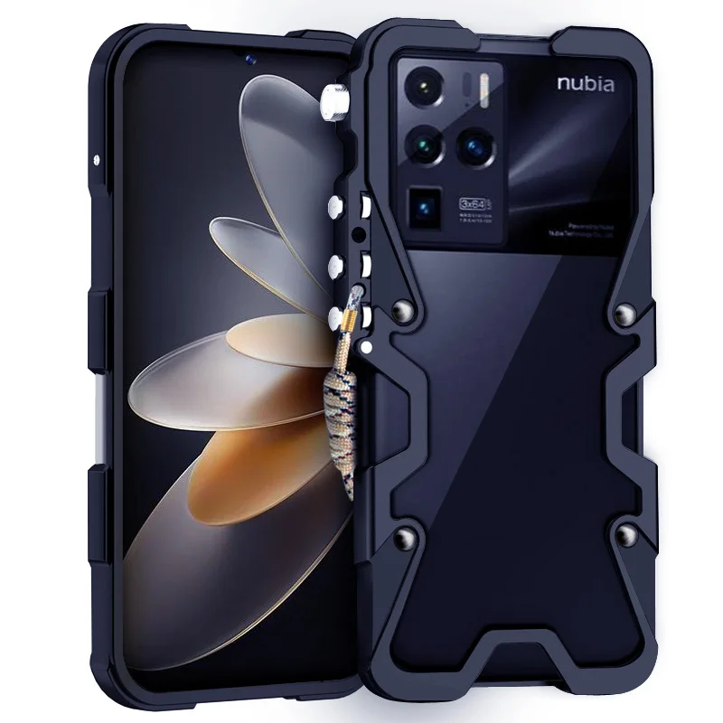 Luxury Armor Metal Aluminum Phone Case Bumper For Nubia Z50 Z40 Z30 Pro Cover Mechanical Purely Handmade Skull Case