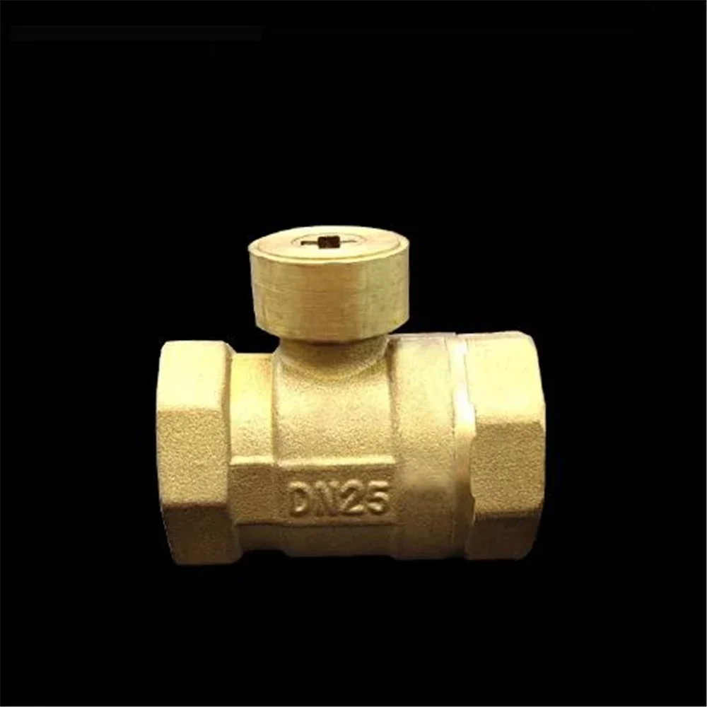 Brass Double Inner Wire Cross Lock Valve Magnetic Word Heating Key Valve Special Floor Heating Switch Lock Ball