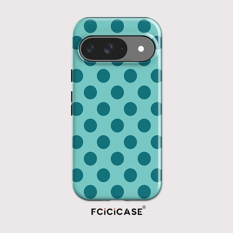 Fcicicase Anti-Fall Matte Phone Case with Circular Dots Print - Shockproof Cover