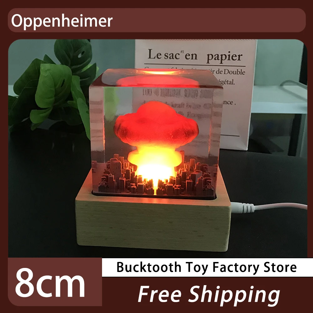 

Oppenheimer Nuclear Explosion Atomic Bomb Mushroom Cloud Lamp Night Light Model USB Resin Bedroom Decoration Table Lamp Gift