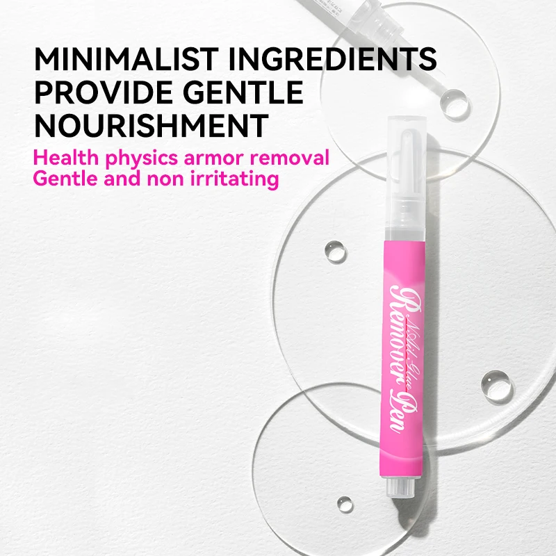 Nail Polish Remover Pen 3ml Portable Highly Efficient Fast-Dissolve Glue Pen Reusable Manicure Tool for Fake Nails No Damage