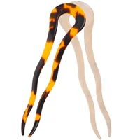 2 Pcs Hairpin Bun Sticks French Pins Dense for Occasions Shaped Acetate Sheet Decoration 1