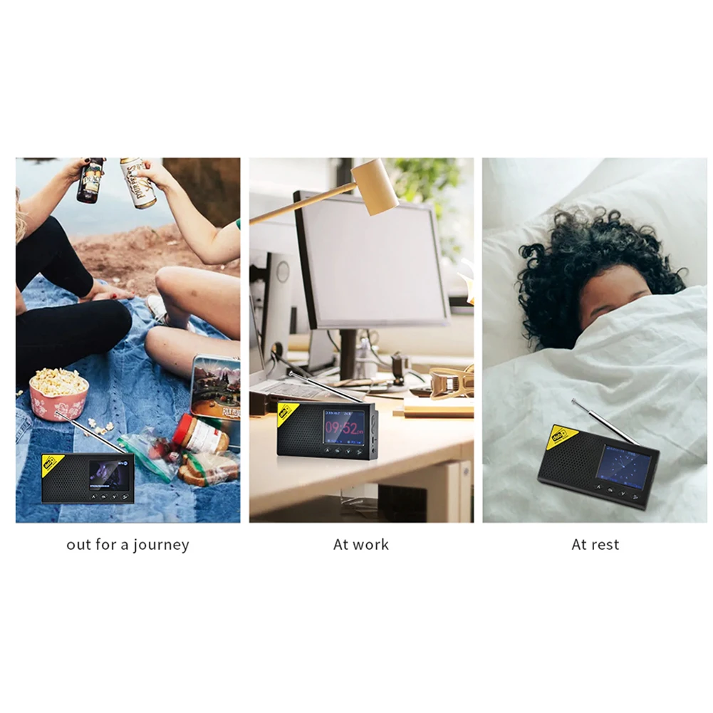 Rechargeable Portable Radio Bluetooth 5.0 DAB FM Radio Receiver 2.4 Inch Lightweight Home DAB Digital Broadcasting Audio Player