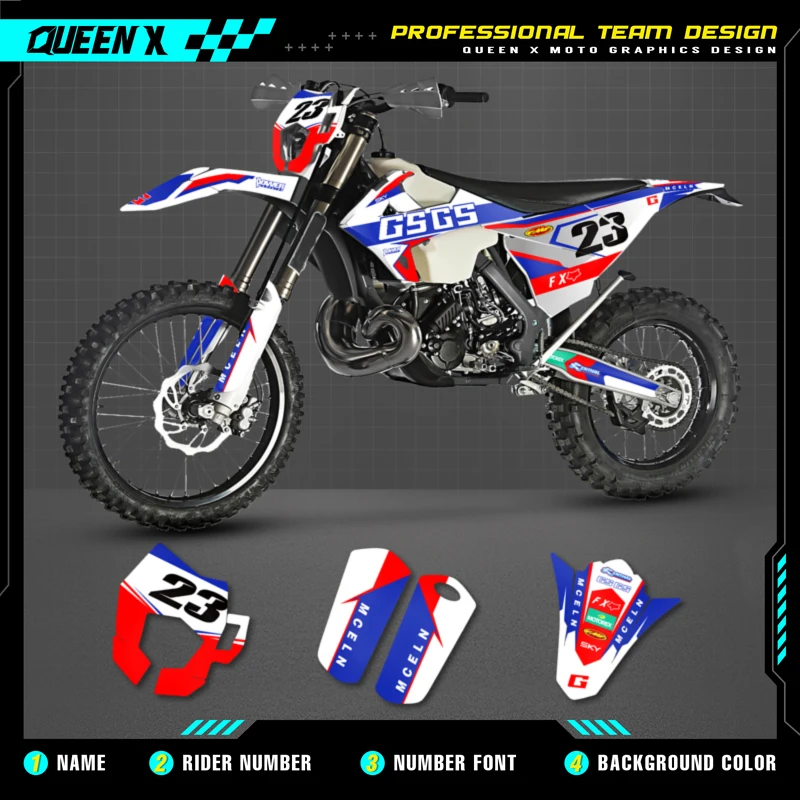 

QUEEN X MOTOR Custom Team графические фоны, наклейки для 3M, Набор наклеек для GASGAS 2018 2019 2020 EC MC 01