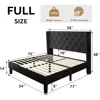 ing Size Platform Bed Frame with Button Tufted Headboard,Upholstered Bed Frame with Solid Wooden SlatsNoise Free,Easy Assembly 6