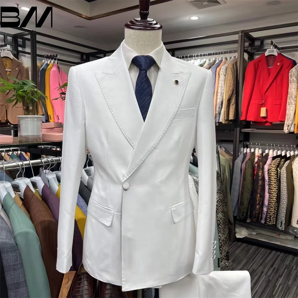 Men's Classic Formal Wedding Suit Handsome Single Row, One Button Suit, Host Suit Contains Blazers, Pants Vests, Groom Groomsman