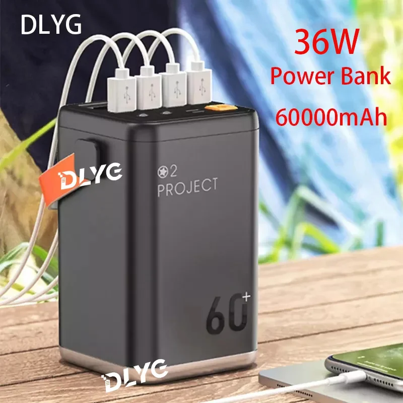 

36W 60000mAh Fast Charging Power Bank Portable Power Bank Large Capacity External Battery Charger for Mobile Phone