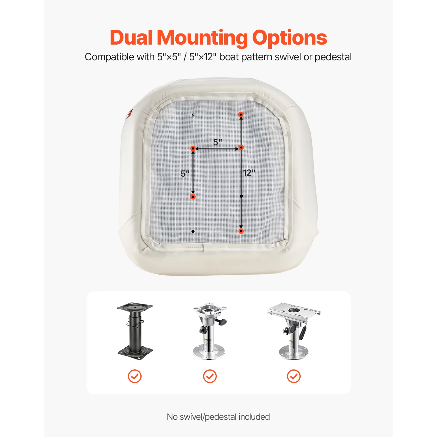 Waterproof PVC Boat Seat with Thickened Sponge Cushion