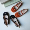 Cartoon Cat Girls Casual Shoes High Quality Gold Velour Genuine Leather Lining Baby Shoes Princess Children's Dance Shoes 1