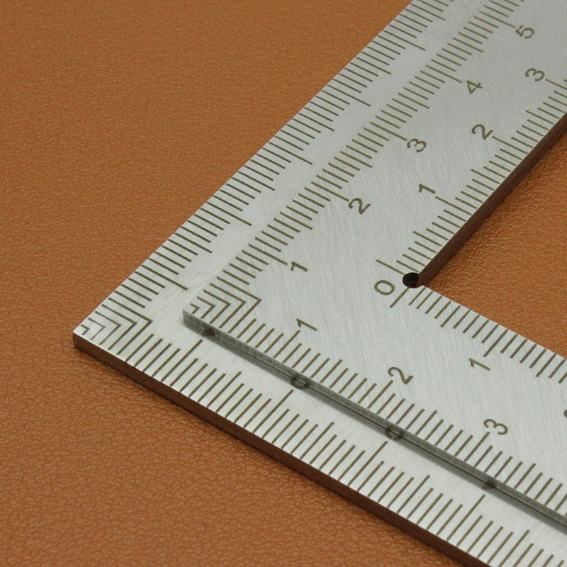 Durable 5x10cm Stainless Steel DIY Leather Right Angle Ruler Leathercrafts Tool For Handmade Cutting Ruler