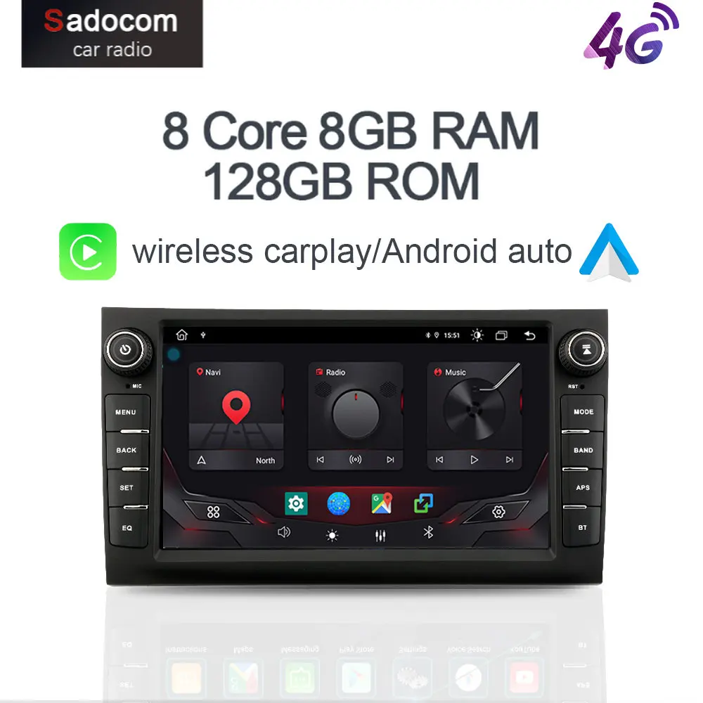

128 ГБ 6 ГБ Carplay 8 "DSP 4G LTE Android 11,0 Автомобильный DVD плеер для AUDI A4 (2002-2007) SEAT EXEO (2009-2012) S4 RS4 8E