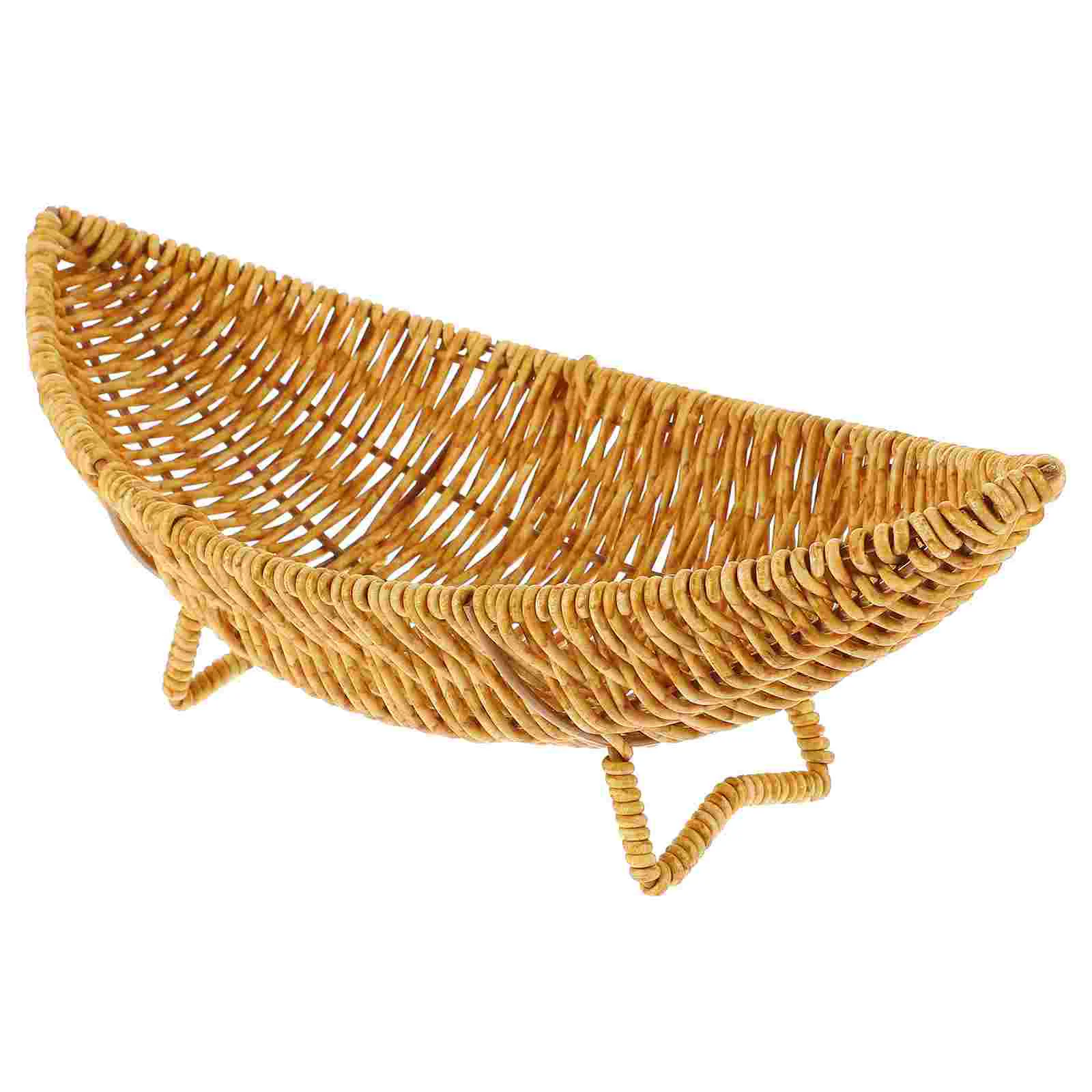 

Snack Basket Imitation Rattan Dries Fruit Basket Food Serving Holder for Desktop