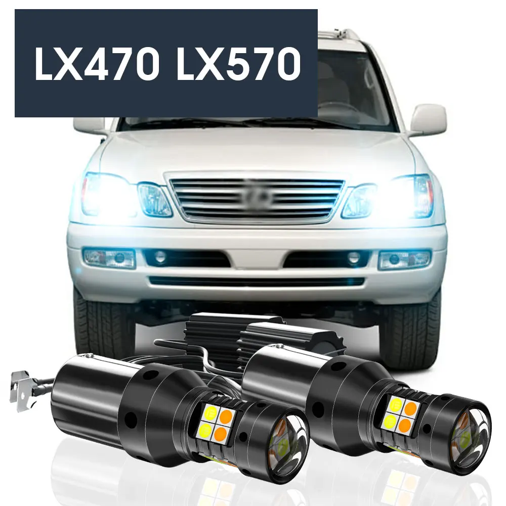 

2pcs LED Dual Mode Turn Signal+Daytime Running Light Blub DRL Canbus Accessories For Lexus LX470 LX570 2000-2017 2008 2009 2010