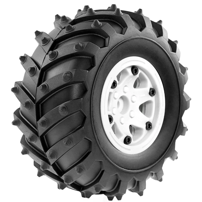 4개 128mm 1/10-비드락 휠 림 고무 타이어 세트 (1/10 RC 크롤러 자동차 TRX4 D90 D110 Axial SCX10 블랙-ABVK 용)