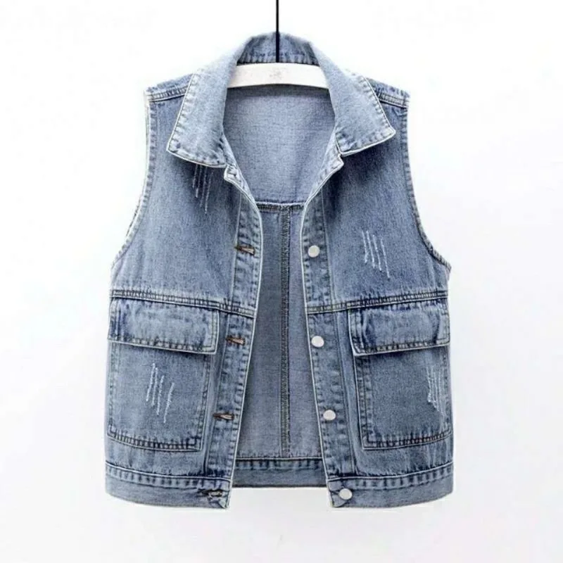 

Vests Women Vintage Denim High Street Unisex BF Style Hipster Sleeveless Fashion Minimalist Spring Summer Gothic Harajuku Retro