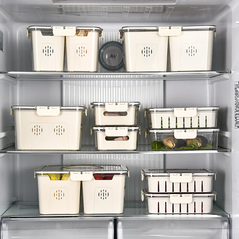 Refrigerator Fresh-Keeping Box, Kitchen Storage Box, Food Drain Box, Fruit And Vegetable Compartment Storage Box, Dust-Proof Box 4