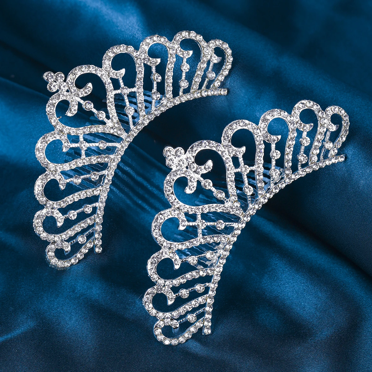 Klassische Strass Herz Krone Modeschmuck Kopfschmuck Haarschmuck Party Performance Tiara für Frauen als Geschenk – Detail 9