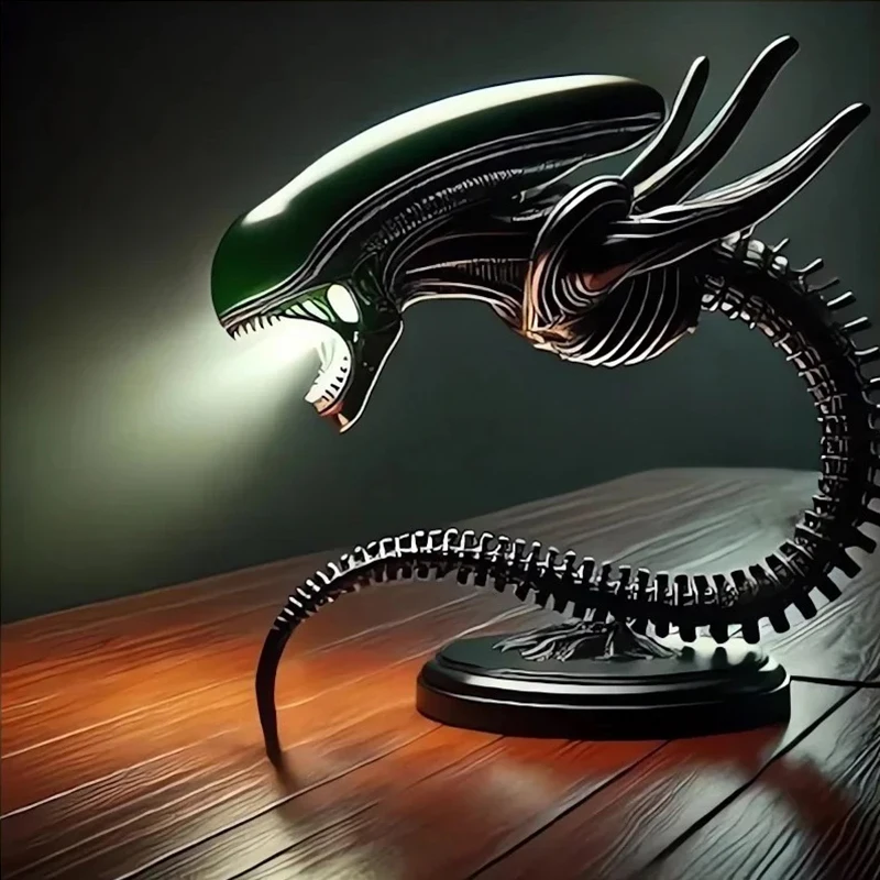 Unique Alien Creature Lamp Stand Bedroom Home Decoration Lamp Resin Ornament Two Styles Optional