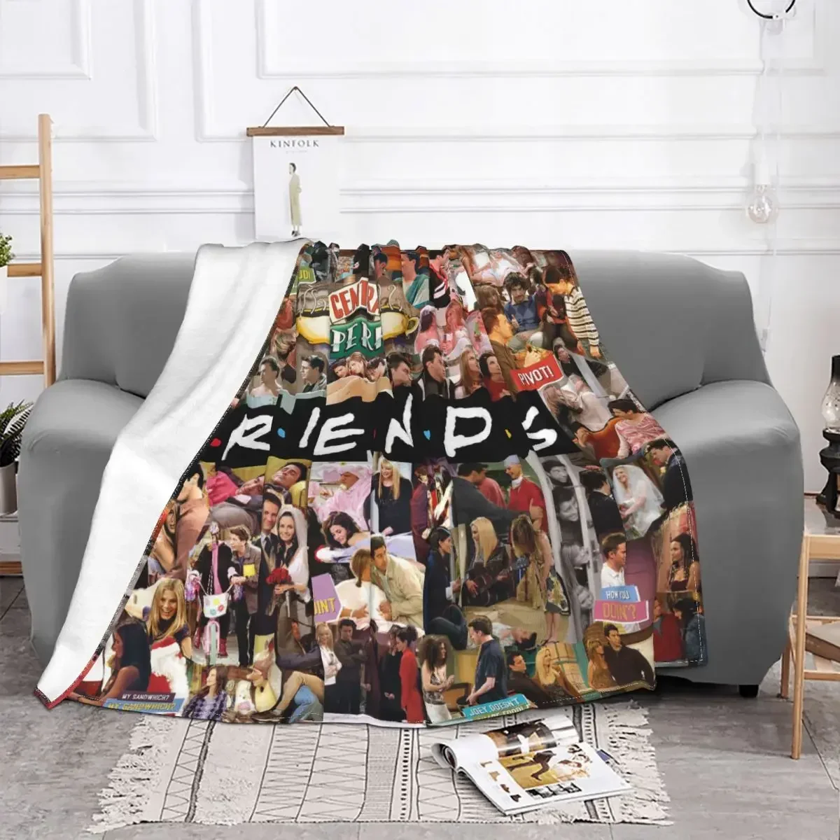 Friends TV 쇼 콜라주 담요, 아메리칸 레이첼 플란넬, 재미있는 따뜻한 던지기 담요, 침구 라운지, 여름