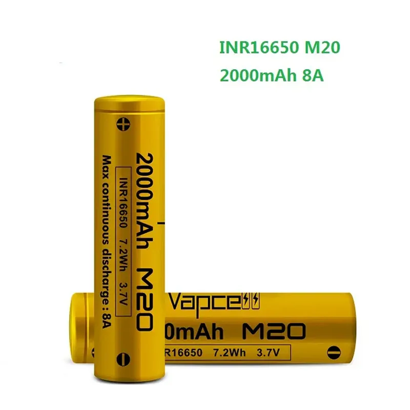 Inr 16650 Bateria 2000mah 8a 3.7v Recarregável li Ion Bateria Baterias de Lítio para Lanterna Ferramentas Elétricas Original Vapcell-m20 - Image 6