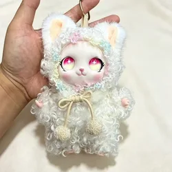 Adorable Plush Rabbit Doll Keychain Bag Charm - Fun and Whimsical Gift (White)