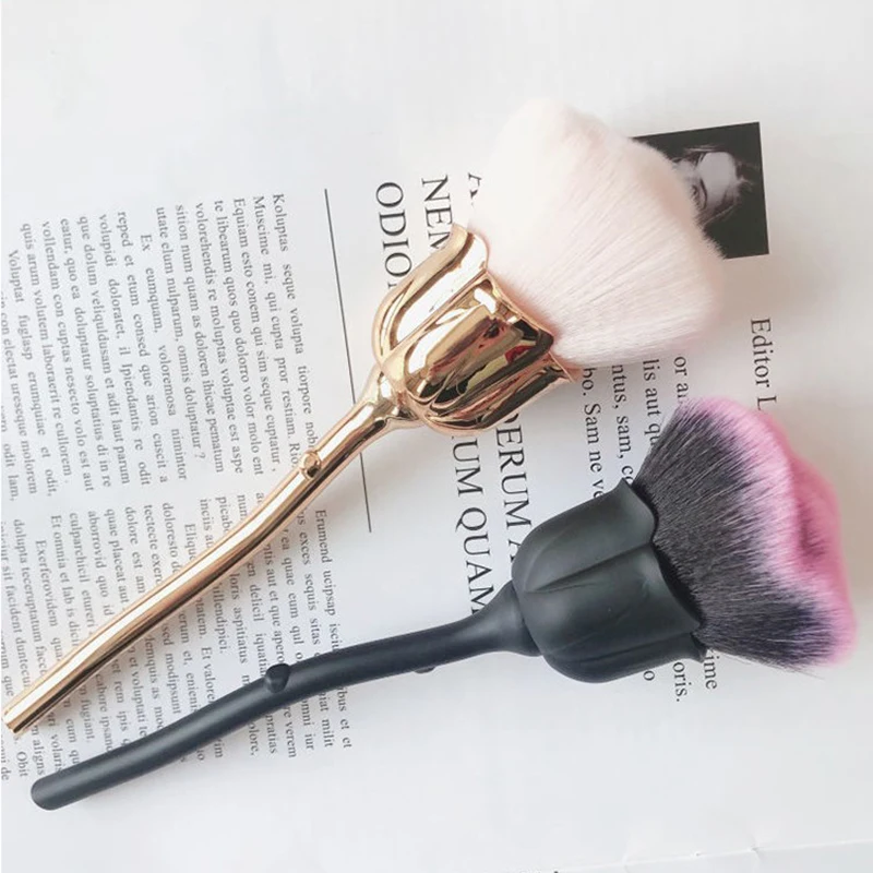 Rose Blume Nagel Staub Pinsel Ultra Weiche Nylon Staub Pinsel für Maniküre Reiniger Werkzeuge Rose Form Nagel Pinsel Reinigungsmittel – Detail 5
