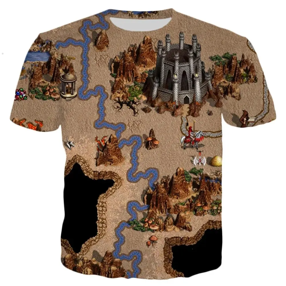 Heroes Of Might E Magic 3D Print T-Shirt Streetwear Game Uomo Donna Fashion Maglietta A Maniche Corte T-Shirt Per Bambini Top Abbigliamento