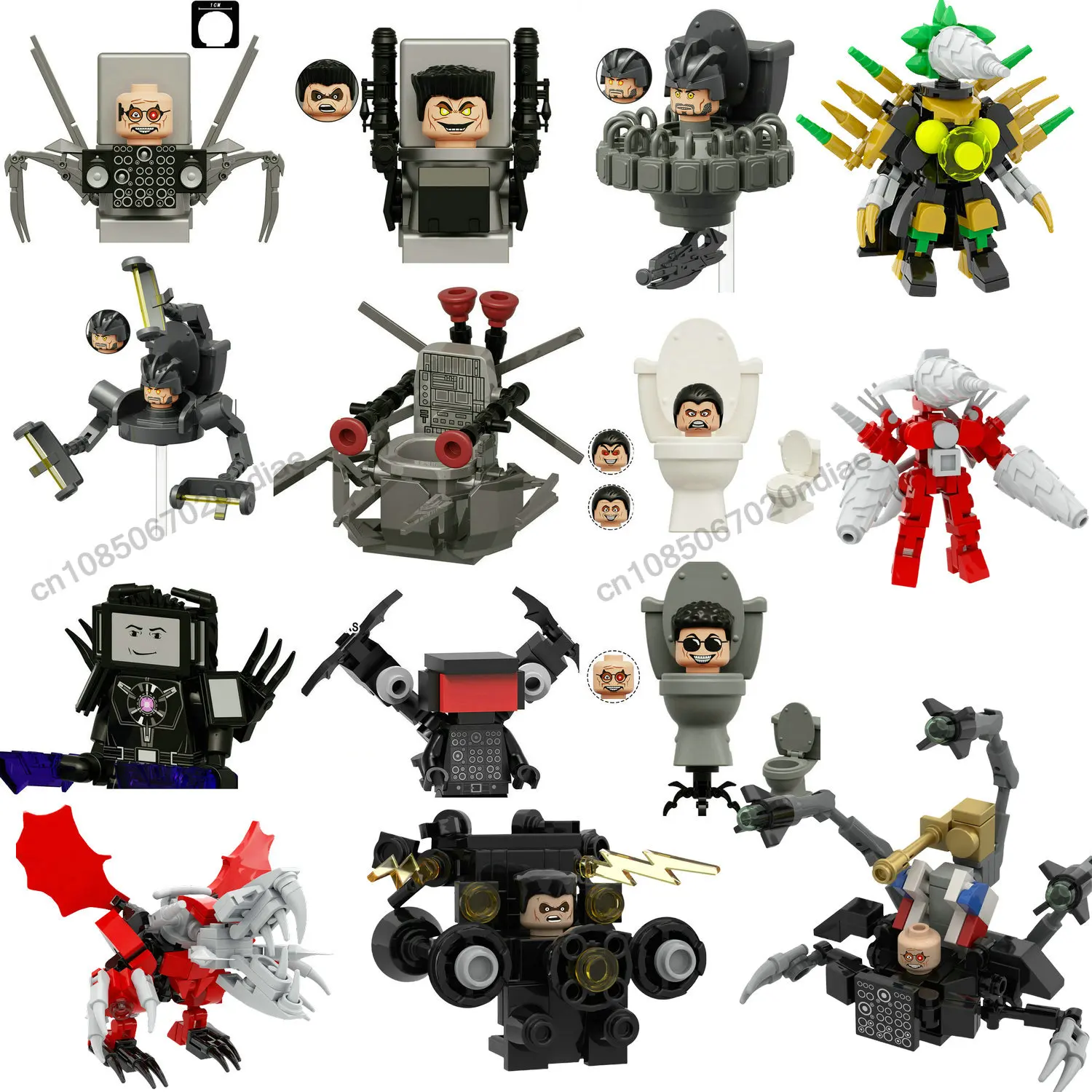 4CM Skibidi Wc Mann Mini Figur Monitor Bausteine Audio Kamera Mann Spielzeug Junge Kinder Weihnachten Geburtstag Geschenk