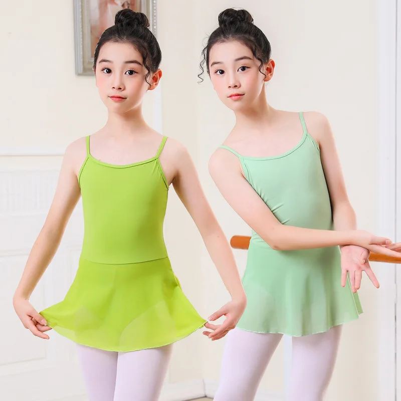 Girls Ballerina Ballet Dance Dress Kids Strap Camisole Gymnastics Leotard for Children Bodysuit Turnpakje Dancing Costumes Suit
