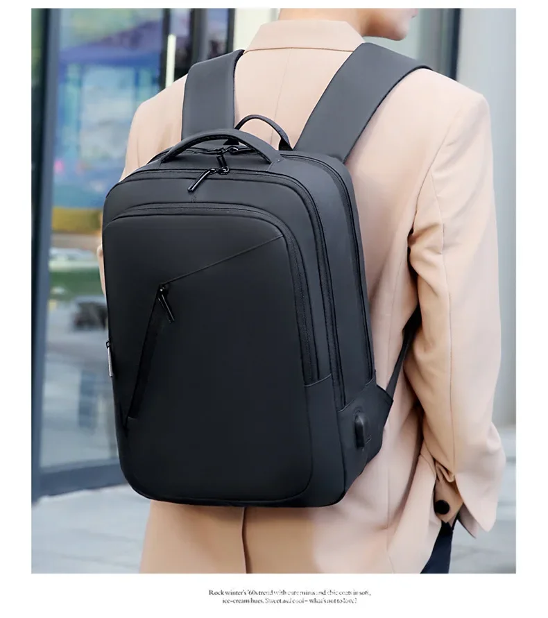 Backpack Men\'s Business Backpack Large Capacity USB Charging Multifunctional Travel Bag for Both Men and Women