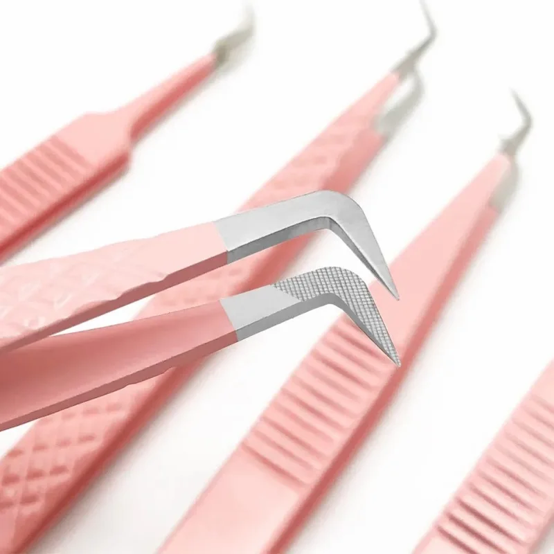 Eyelashes Tweezers Lash Tweezers with Fiber Tip Tweezers for Eyelash Tweezers Fiber Tips Eyebrow Tweezers Makeup Free Shipping