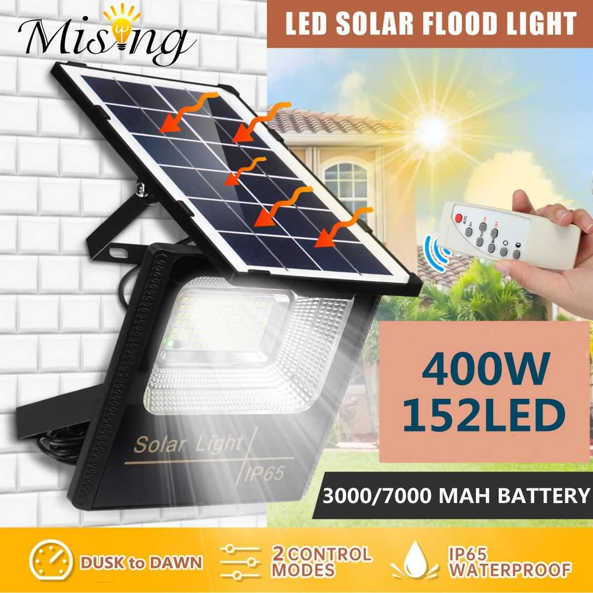 

152LED Solar Lamp Solar Street Light Led Solar Lamp Outdoor Waterproof Garden Lighting Floodlight Wall Lamps Solar Light
