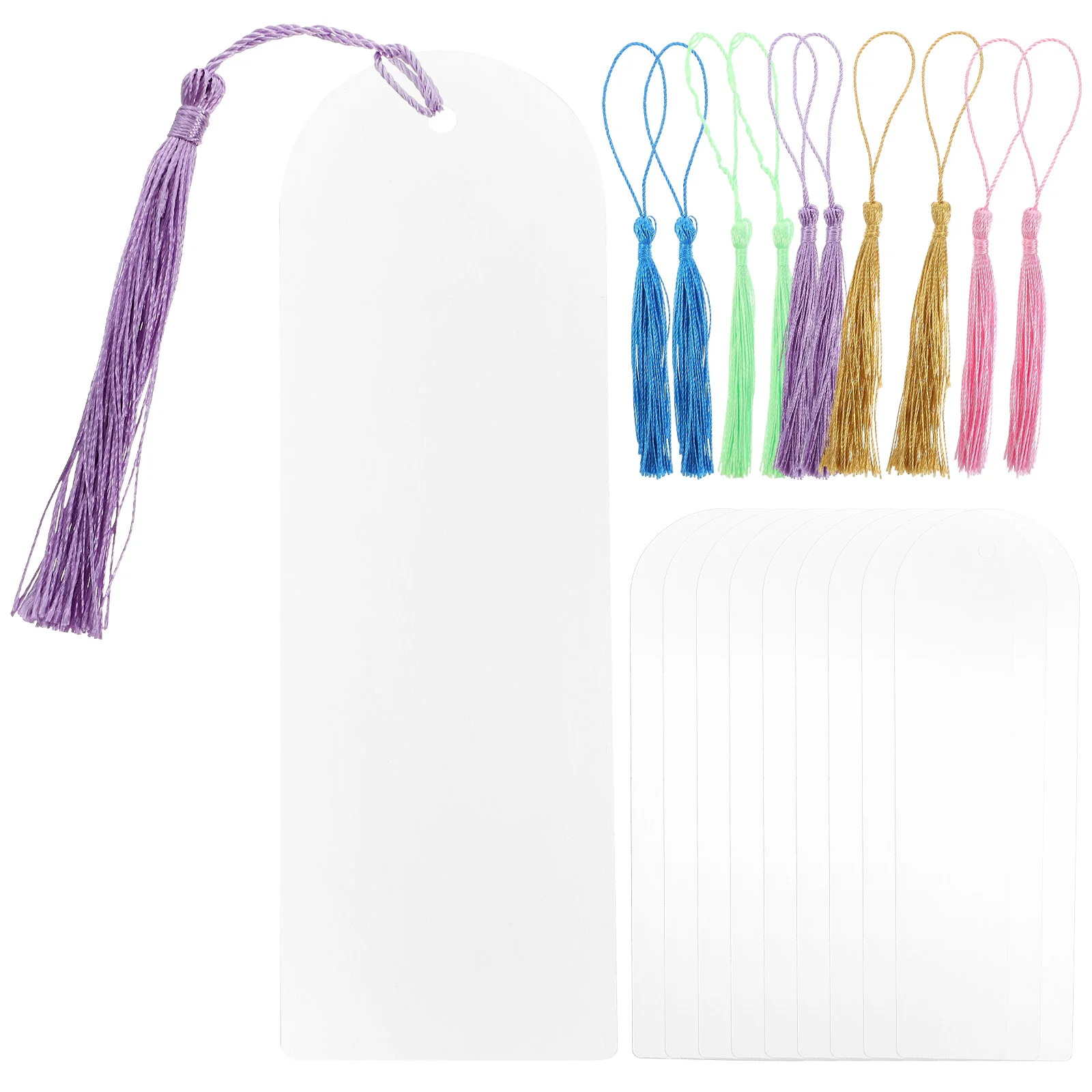 

Acrylic Bookmark Blanks Decorative Gift Tassels Pendant Page Marker Clear Bookmarks Polyester DIY