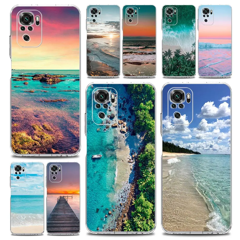 Sea Blue Sky Beach Clear Phone Case – Soft Silicone Back Cover