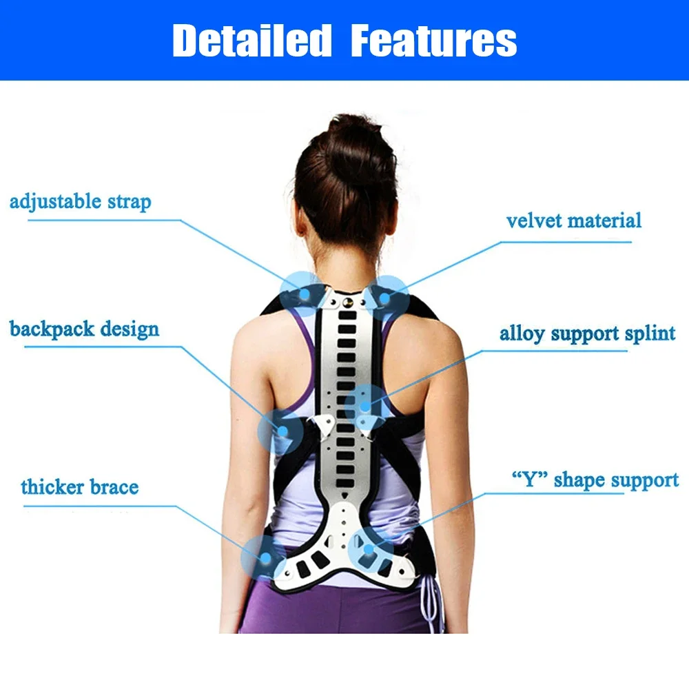 Posture Corrector Back Shoulder Brace Waist Lumbar Support Belt Humpback Prevent Body Straighten Slouch Compression Pain Relief