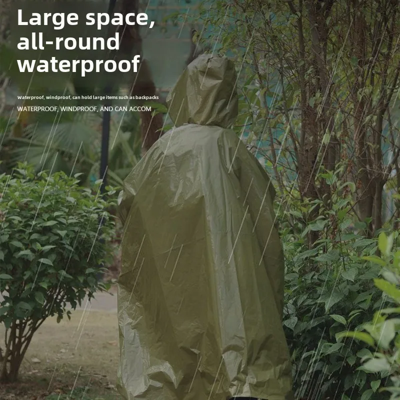 Outdoor Portable First Aid Raincoat Long Thickened Reflective Windproof Hiking Multifunctional Raincoat Rain Poncho
