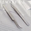 Titanium alloy Tweezers Large Friction Dark Silver Tweezer Make Fan 6D Eyelashes Perfect Closure 1