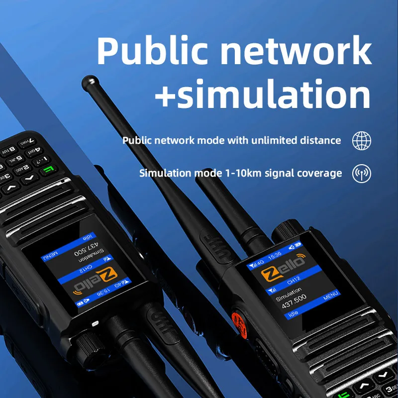 Zello Walkie Talkie 4G Dual Mode Simulation/Public Network 10W UHF 2 Way Radio WiFi Bluetooth Type-C Long Range POC Radio TK-889 2